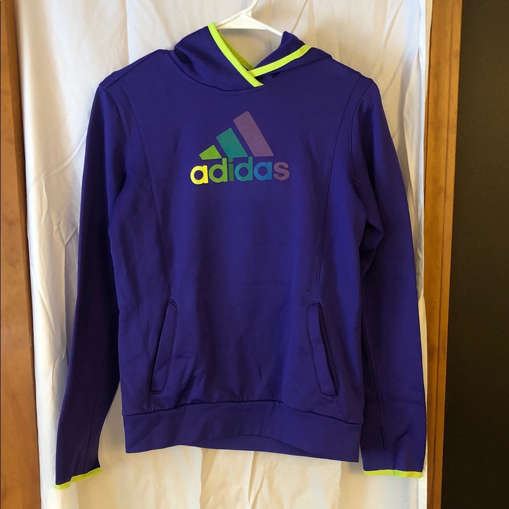 Adidas Womens Purple and Green Hoodie